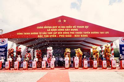 Khởi công xây dựng công trình đường từ cầu Tam Lập đến Đồng Phú thuộc tuyến đường tạo lực Bắc Tân Uyên – Phú Giáo – Bàng Bàng.