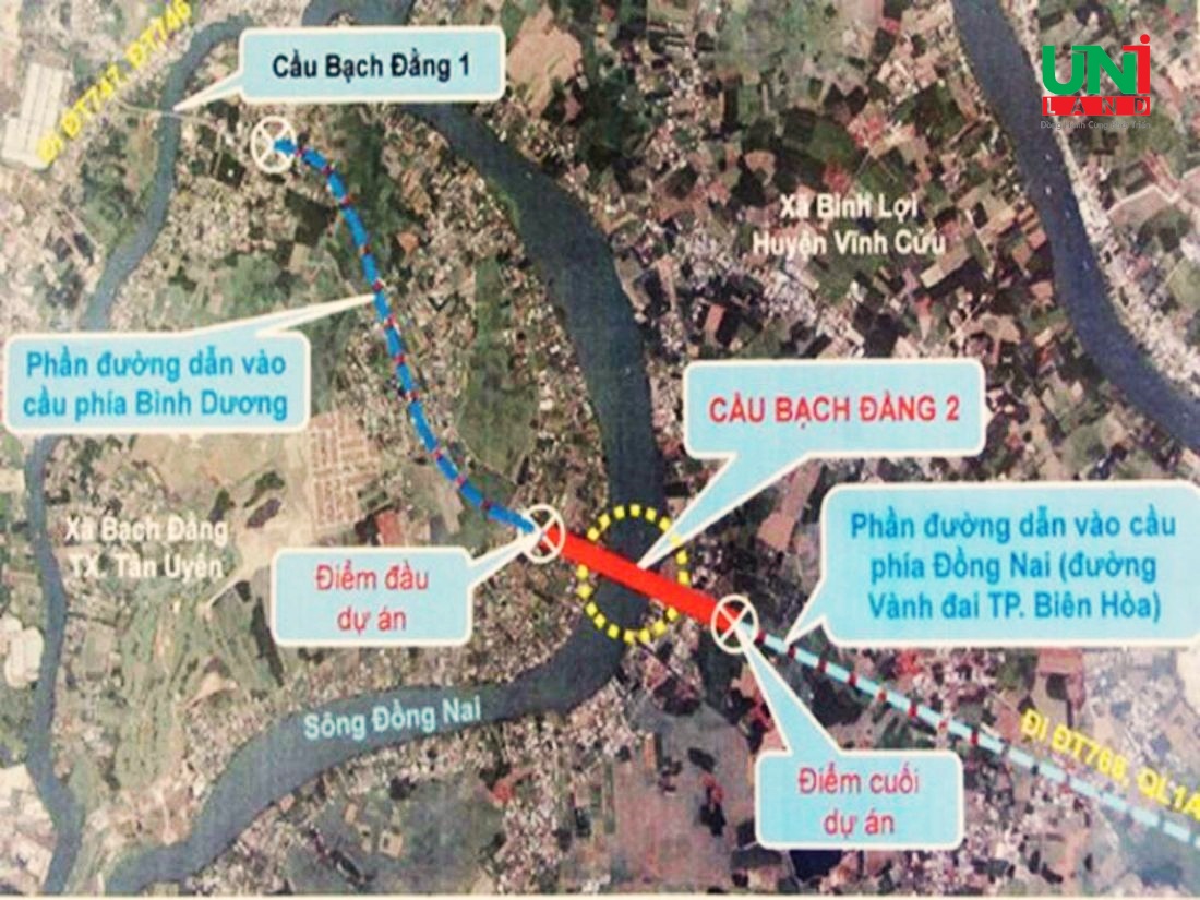Cầu Bạch Đằng 2 sẽ kết nối liên vùng giữa Đồng Nai và Bình Dương thông qua đại lộ Uyên Hưng - Thủ Dầu Một